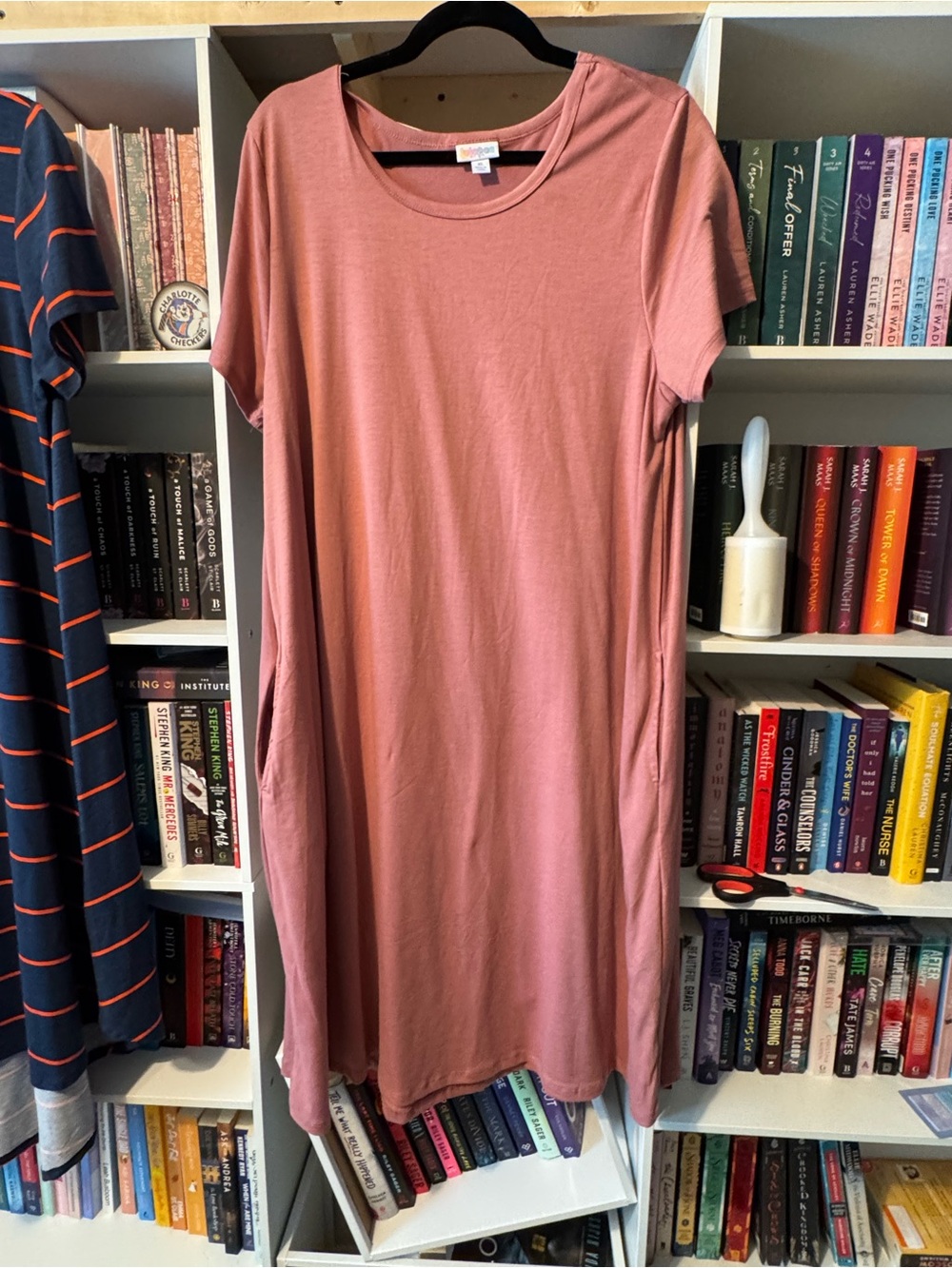 LuLaRoe Everyday Scoop Neck Tee Dress - Dusty Rose